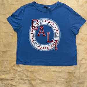 H&M Blue boxy crop Tee